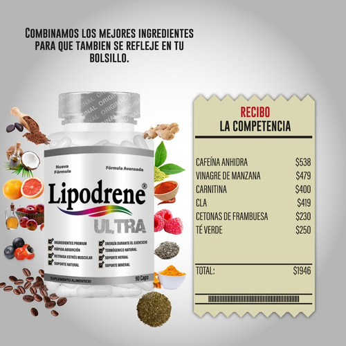 Imagen 5 de 8 de Lipodrene Ultra 90 Caps- Formula Ultra Premium- Termogenico