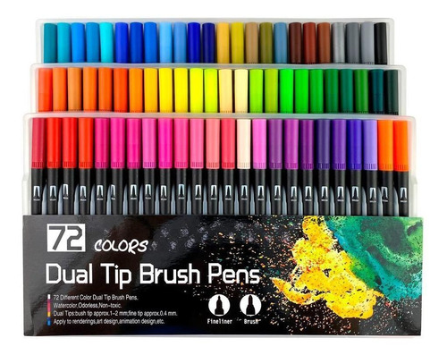 Lettering 72 Colores Dual Lápices Tip Brush Pens