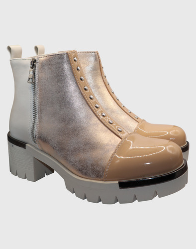 Botin Beige Tri Elasticado