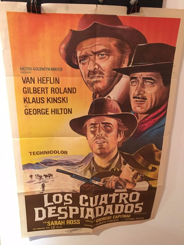 Afiche De Cine Original - Los Cuatro Despiadados