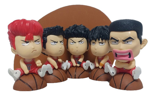 Figuras Slam Dunk Set X5 Anime Muñecos Shohoku Rojo Sentado