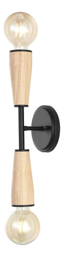 Lámpara Led Doble Cara Hierro/madera Diseño Moderno 13cm Mar