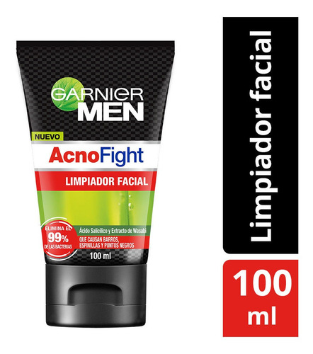 Imagen 1 de 6 de Limpiador Facial Anti-acné Garnier Men Acno Fight 100ml