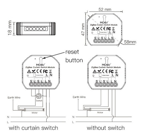 Kit 3 Interruptores Cortina Zigbee + Rf Alexa Google Home