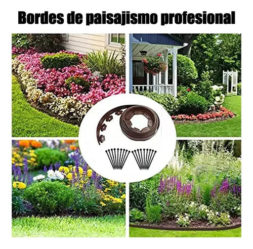 Borde Para Césped De Jardín - 9 Metros, Altura 30 O 40 Cm, Plástico PP, Resistente A La Intemperie