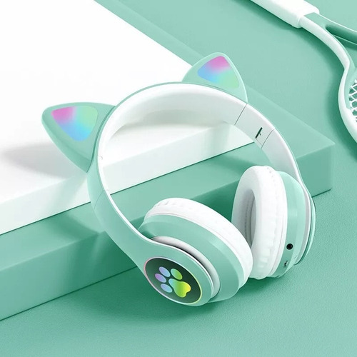 Auriculares Inalámbricos Cat Ear Auriculares Bluetooth 5.0 Color Verde