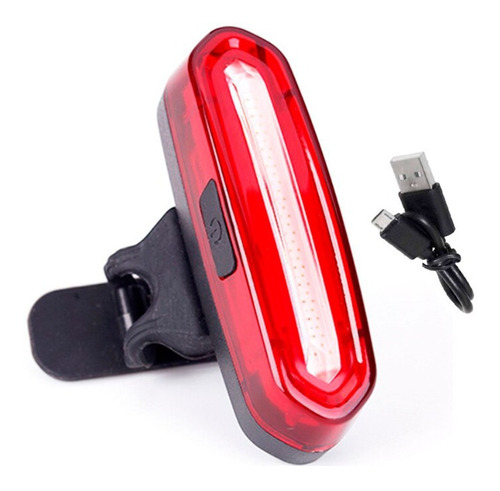 Luz Led Para Bicicleta Roja Abrazadera Goma Intermite Y Fija