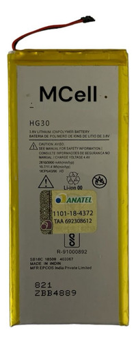 Flex Carga Bateria Hg30 Compatível Moto G5s Plus Xt1802 Nova