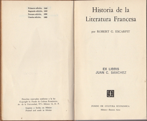 Historia De La Literatura Francesa Robert G Escarpit