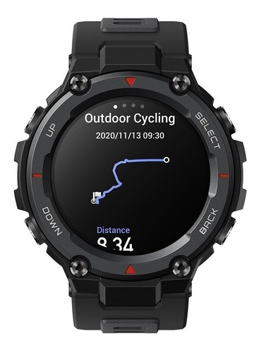 Smartwatch Amazfit Sport T-Rex Pro 1.3" caja 47.7mm de policarbonato meteorite black, malla meteorite black de silicona A2013