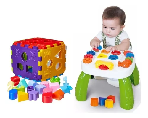 Kit 2 Brinquedo Educativo Bebe Didático Encaixe Infantil