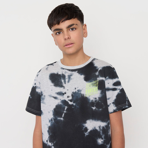 Polera Niño Mc Fullprint Negro Tie Dye Corona