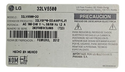Imagen 3 de 7 de Pantalla De Tv Smart LG Modelo 32lv5500-dd