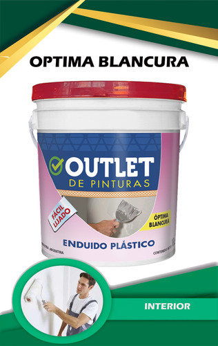 Balde Enduido Plastico Interior 1 Litro