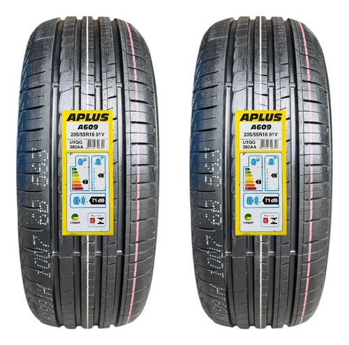 Kit 2 Pneus 205/55r16 91v Tl A609-5 Aplus Aro 16