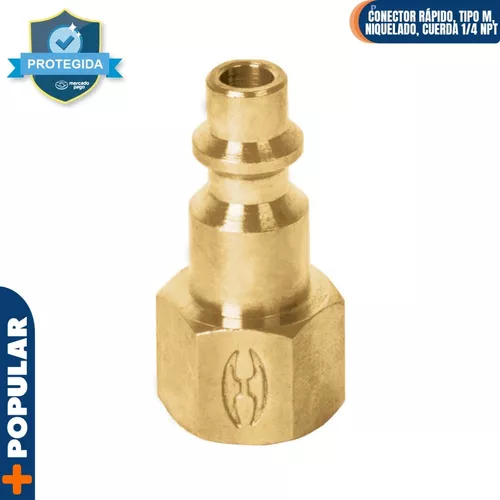 Conector rápido tipo m niquelado cuerda 1/4 npt macho Truper