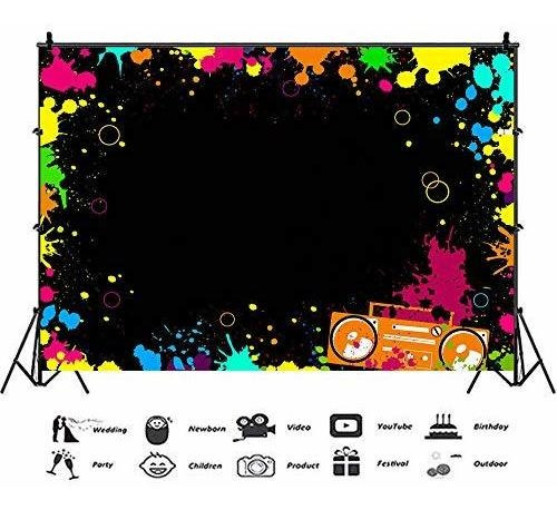 Glow Neon Party Fotografia Telon Fondo Let's Splatter
