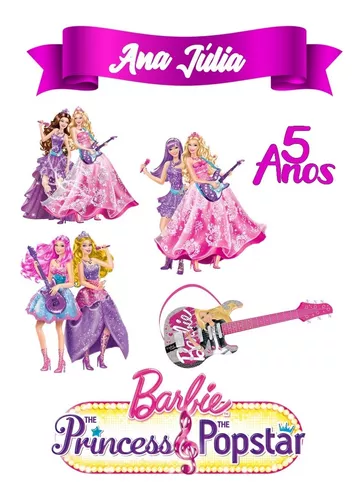 Topo De Bolo Barbie Princesa Personalizado