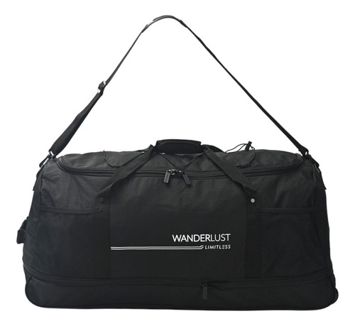 Bolso Viaje Con Ruedas Deportivo Wanderlust Active Limitless Color Negro Liso