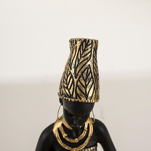 Estatua De Mujer Africana Con Bandeja De Almacenamiento,