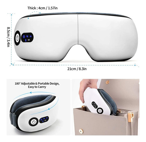 Compresa Caliente, Gafas De Masaje Ocular Con Bluetooth