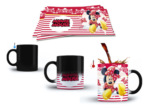 Taza Magica Personalizada Minnie Mouse Con Nombre Modelo 8