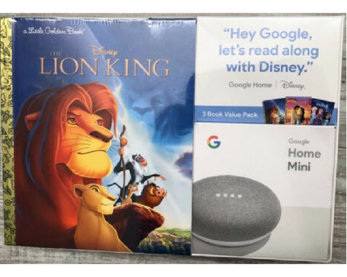 Asistente virtual Google Home Mini E Pack 3 libros de Disney, color gris, 110 V/220 V