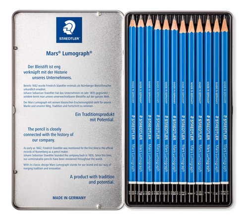 Staedtler Lumograph Lapiz Dibujo Grafito Juego Suave 12