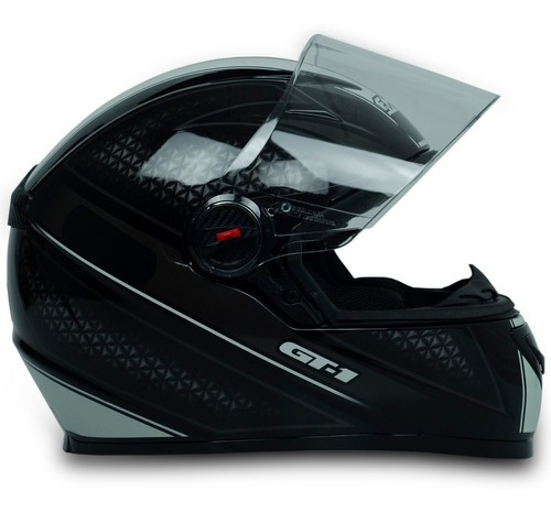 Capacete Fechado Fw3 Moto Gt1 Preto Branco Com Narigueira Tamanho do capacete 56