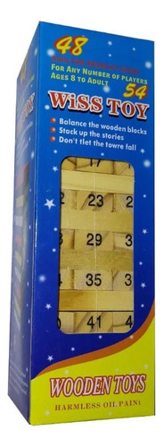 Juego De Jenga Mini Wiss Toy O Torre Infernal 54 Piezas