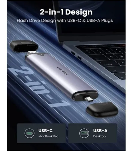 Carry Disk M.2 Pcie Nvme A Usb-c + Usb-a Dual Discos Ugreen