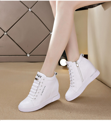 Zapatillas De Deporte De Caña Alta Con Plataforma De Cuña