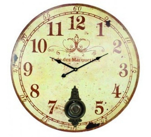 23  Grande Reloj De Pared Con Estilo Francés Antiguo Del Pén