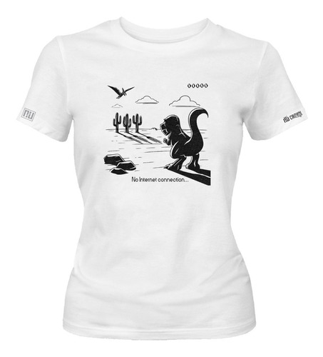 Camiseta Dinosaurio Google Video Juego No Internet Mujer Idk