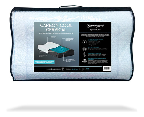 Almohada Carbon Cool Cervical 62cm X 37cm X 12cm