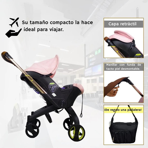 Carriola Autoasiento Confety Kompakt Gold Reversible Viaje