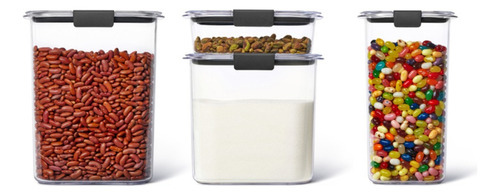 4 Contenedores De Alimentos Rubbermaid Brilliance Color Transparente