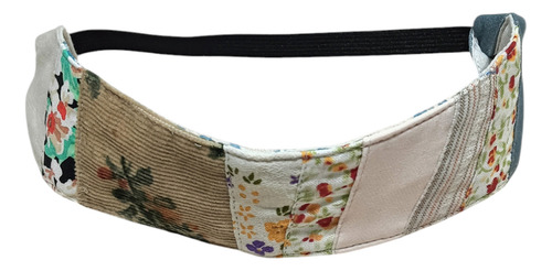 Vincha De Diseño Para El Pelo Tela Lgbt Upcycling Patchwork Patchwork Beige