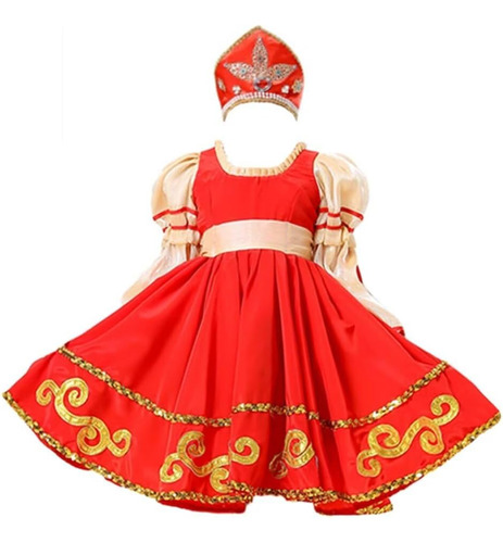 Vestido De Baile Tradicional Ruso Para Niñas, Traje De Actua