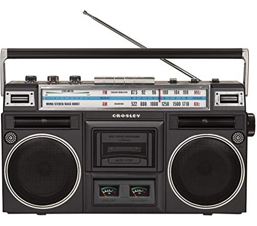 Ct201a-bk Retro Bluetooth Boombox Cassette Player Radio...