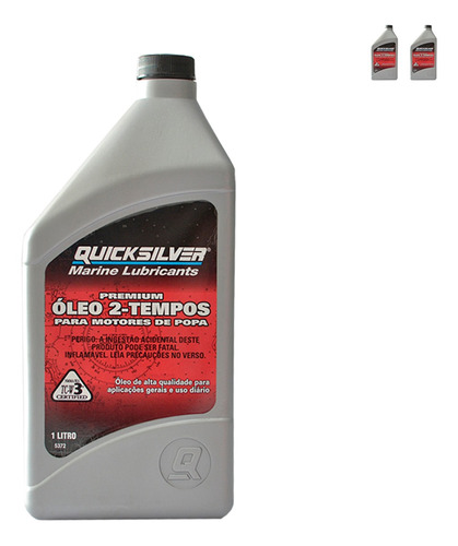 Lubrificante Quicksilver Tcw3 2 Tempos 1 Litro Kit C/2