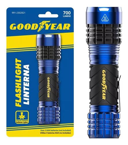 Linterna 700 Lm Resistente A Golpes Azul Goodyear 