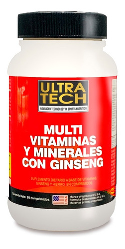 Multivitaminas Y Minerales Con Ginseng X 60 Comp Ultratech