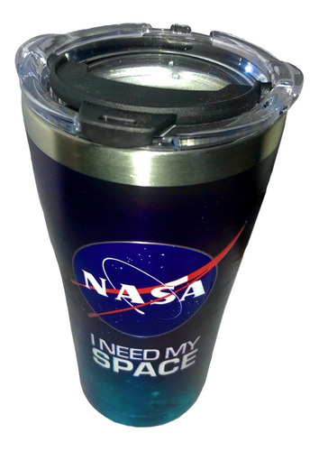 Termo Acero Inoxidable Nasa I Need My Space 590 Mililitros Color Azul Marino