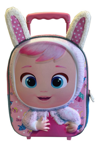 Mochila Cry Babies Coney Con Orejas Cb77337 Color Rosa Diseño De La Tela Liso