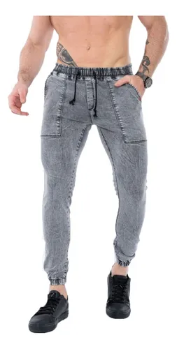 Pantalon Jogger Jean Chupin Hombre Babucha Elastizado