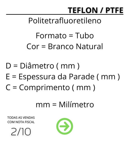 Bucha Teflon Natural D=150mm E=30mm C=150mm Kit 1 Unidade