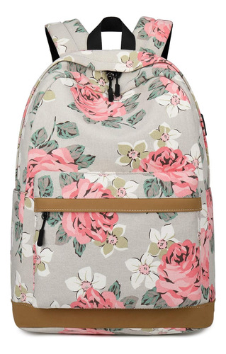 Mochila Portatil Usb, Gran Capacidad, Estampado Floral,