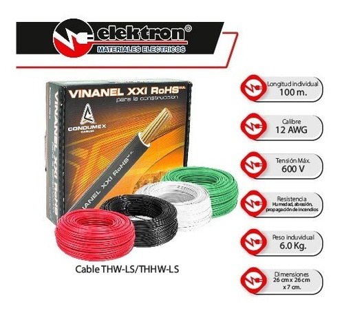 Imagen 3 de 7 de Kit 4 Cajas 100 M. Cable Rojo, Negro, Blanco Y Verde Cal 12