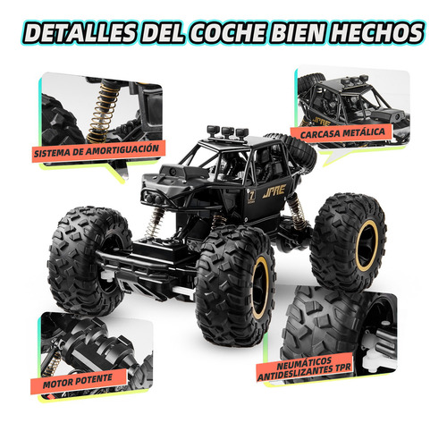 Rovtop 4x4 Aleation Coche Control Remoto Todo Terreno con Cámara Hd 2.4 Ghz Color Black Rc 1:16 X Rovtopx